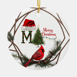 Modern kardinal Woodland Ceramic Star Ornament