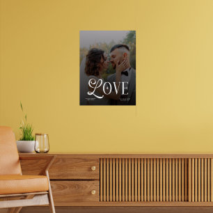 Modern kärlek Anpassad bröllopsfoto Par Monogram Poster