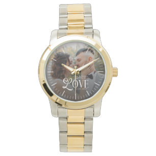 Modern kärlek Anpassad bröllopsfoto Par Nygifta Armbandsur
