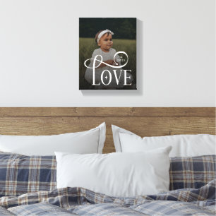 Modern kärlek Anpassad ny baby-fotografi Monogram Canvastryck