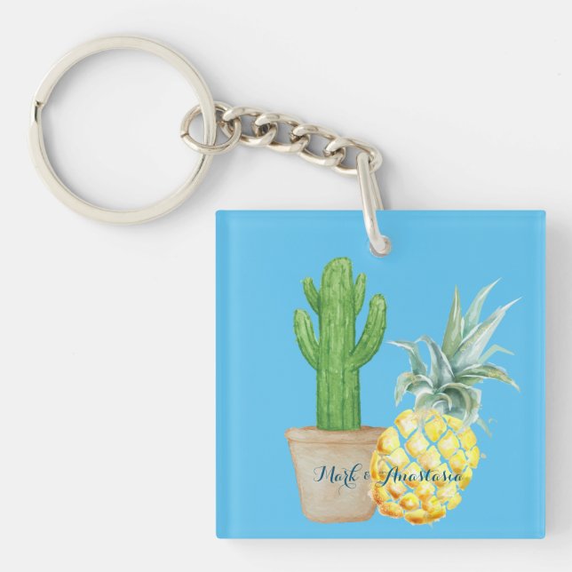Modern Kärlek Blue Pineapple och Cactus (Framsidan)
