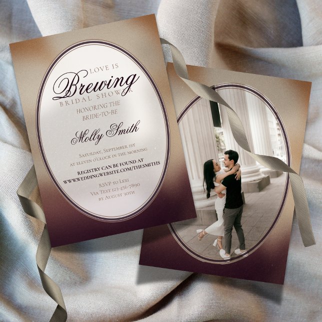 Modern kärlek brygger kaffe bröllopsdusch inbjudningar (Modern Love is Brewing Coffee Bridal Shower Invitation)