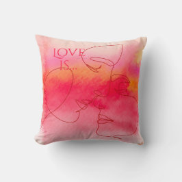 Modern Kärlek Dekorativ kudde - vattenfärg par Art