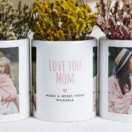 Modern Kärlek du Mamma 2 Foton och personligt medd Två-Tonad Mugg