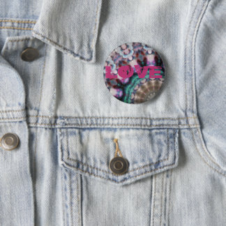 MODERN KÄRLEK FÄRG BLACK ROSA BUTTON KNAPP