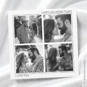 Modern Kärlek Foto Collage Glad Alla Hjärtans Dag Julkort