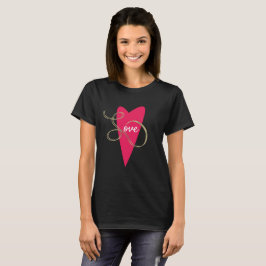 Modern kärlek guld folie hjärta t shirt