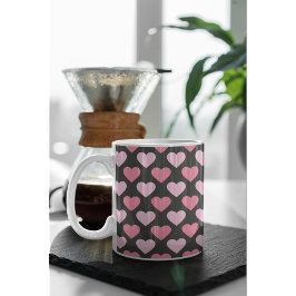 Modern Kärlek Heart Mönster Kaffemugg