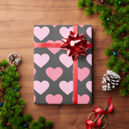 Modern Kärlek Heart Mönster Wrapping Papper Presentpapper