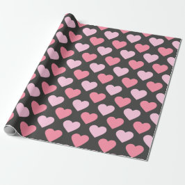Modern Kärlek Heart Mönster Wrapping Papper Presentpapper