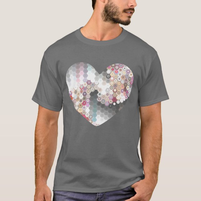 Modern Kärlek Heart T Shirt (Framsida)