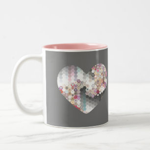 Modern Kärlek Heart Två-Tonad Mugg