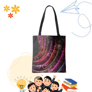 Modern Kärlek Hearts Bokeh Romantik Tote Bag Tygkasse