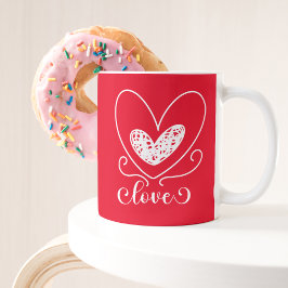Modern Kärlek Hearts Cute Alla hjärtans dag Gift Kaffemugg