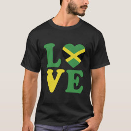 Modern Kärlek Jamaica Heart Flagga T Shirt