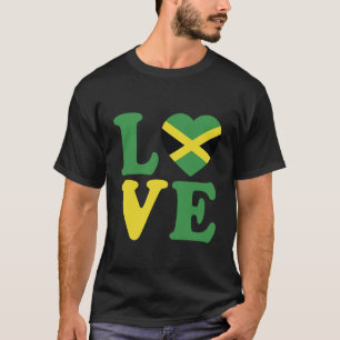 Modern Kärlek Jamaica Heart Flagga T Shirt