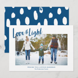 Modern kärlek & ljust fotoHanukkah kort