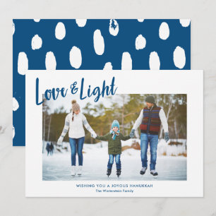 Modern kärlek & ljust fotoHanukkah kort