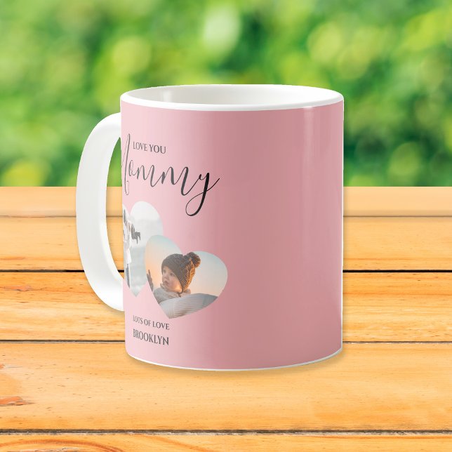 Modern kärlek mamma | 2 hjärta foto kaffemugg (Skapare uppladdad)