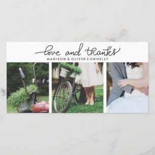 Modern kärlek och handskrivet bröllop för tack