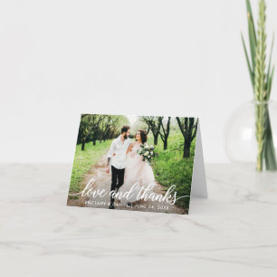 Modern Kärlek och tack Bröllop-anteckning för skri Kort