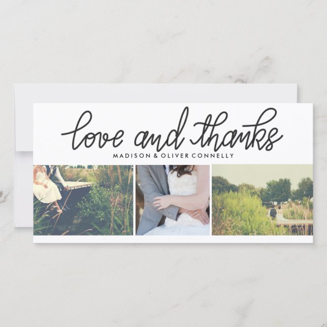 Modern Kärlek och tack Bröllop Tre fotosamlingar (Framsida)