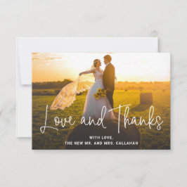 Modern Kärlek och tack, Photo Simple Bröllop Tack Kort