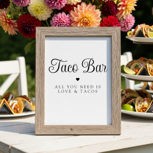 Modern Kärlek och Tacos Möhippa Fiesta-tecken Poster