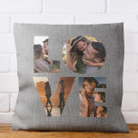 Modern KÄRLEK Photo Collage Cutout Alla hjärtans d Kudde<br><div class="desc">VARJE DAG KÄRLEKAR JAG DIG MER. Underbar gåva till Alla hjärtans dag,  romani eller Newlyweds: Den här moderna fotosamlingskudden är enkel att anpassa med dina fyra favoritfoton inuti den minimalistiska KÄRLEK-utdragstypen. Det här är den rustiska bondgårdslinjen.</div>