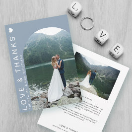 Modern Kärlek Photo Collage Dusty Blue Tack Kort