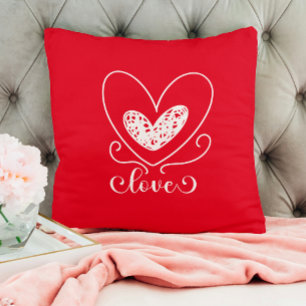 Modern Kärlek Red Heart Alla hjärtans dag Gift Kudde