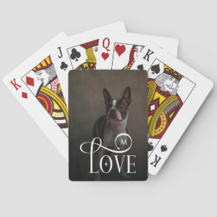 Modern kärlek skräddarsydd hund fotomonogram casinokort