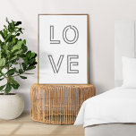 Modern Kärlek | Snyggt av monokroma citattecken fö Poster<br><div class="desc">Enkla,  snyggt "Kärlek"-citatteckenutskrift poster med modern dubbla-linjetypografi i svart på vit bakgrund. Minimalistisk,  modern,  enfärgad design inspirerad av romantik,  uppmuntran,  inspiration,  motivation,  familj,  vänskap och vänlighet.</div>