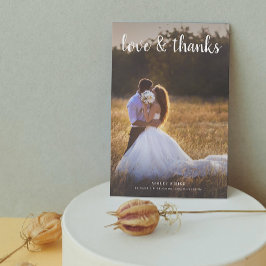 Modern Kärlek & tack 2 Photo Bröllop Kort