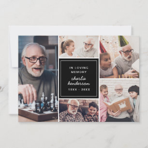 Modern Kärlek & tack, 6-foto-begravning/Bereavemen Tack Kort