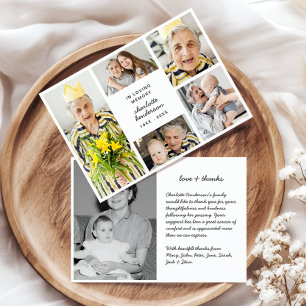 Modern Kärlek & tack, 6-foto-begravning/sympati Tack Kort