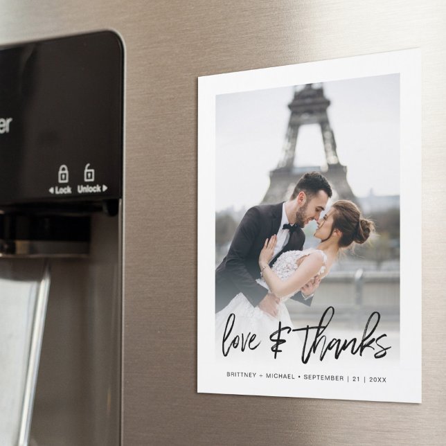 Modern Kärlek & tack Photo Tack (Show your appreciation to your loved ones with an awesome photo thank-you card!)