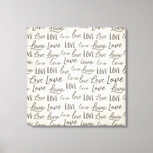 Modern "Kärlek"-typografi på Parchment, Canvastryck