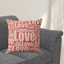 Modern Kärlek Typography Mönster Red Dekorativ kud