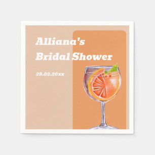 Modern kärlek vid första spritz bröllopsfest pappersservett