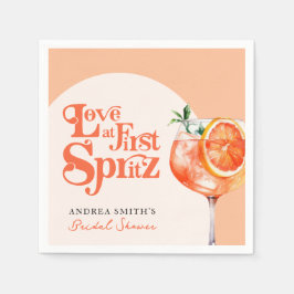 Modern kärlek vid första spritz Retro bröllopsfest Pappersservett