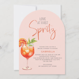 Modern Kärlek vid första Spritz Rosa Möhippa Inbjudningar