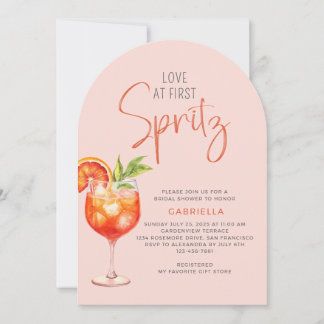 Modern Kärlek vid första Spritz Rosa Möhippa Inbjudningar