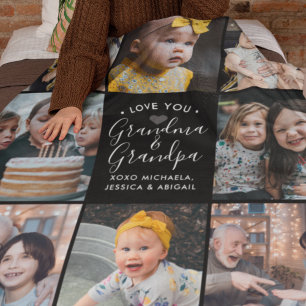 Modern Kärlek You Grandma & Grandpa/other 8-Photo  Fleecefilt