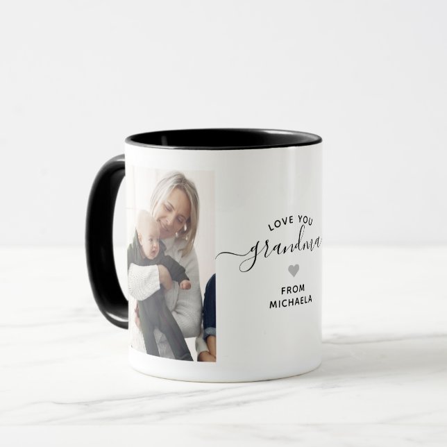 Modern Kärlek You Grandma/Nana/Granny/other 2-Phot Mugg (Framsida vänster)