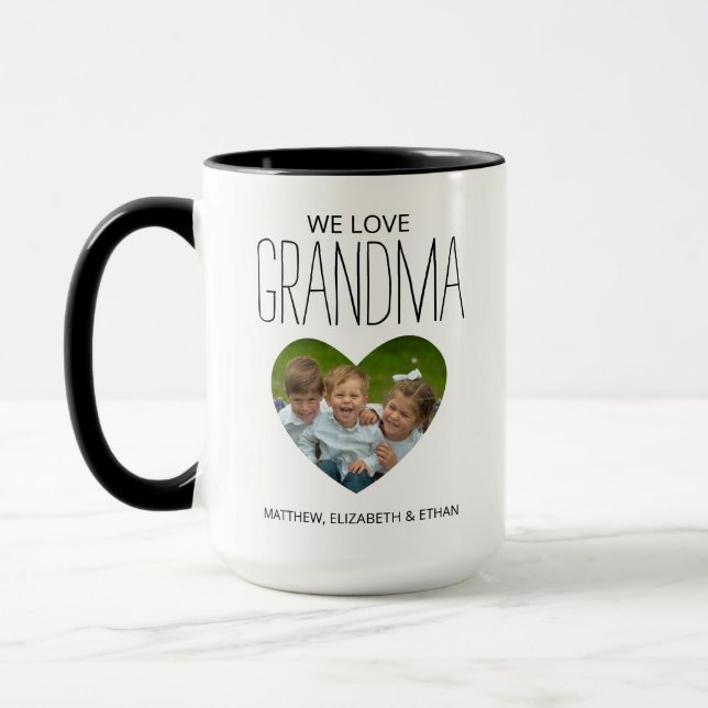 Modern Kärlek You Grandma Photo Mugg (Vänster)