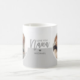 Modern Kärlek You Nana Grått & White 2-Photo Kaffemugg