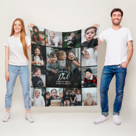 Modern Kärlek You Pappa/pappa/Annat fotokollage Fleecefilt