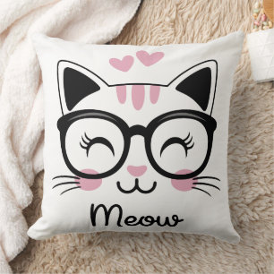 Modern, kärleksfull Cutie Tecknad Valentines Meow Kudde