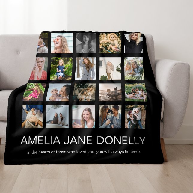 Modern Kärleksfull Minnes Collage Fleecefilt (Skapare uppladdad)